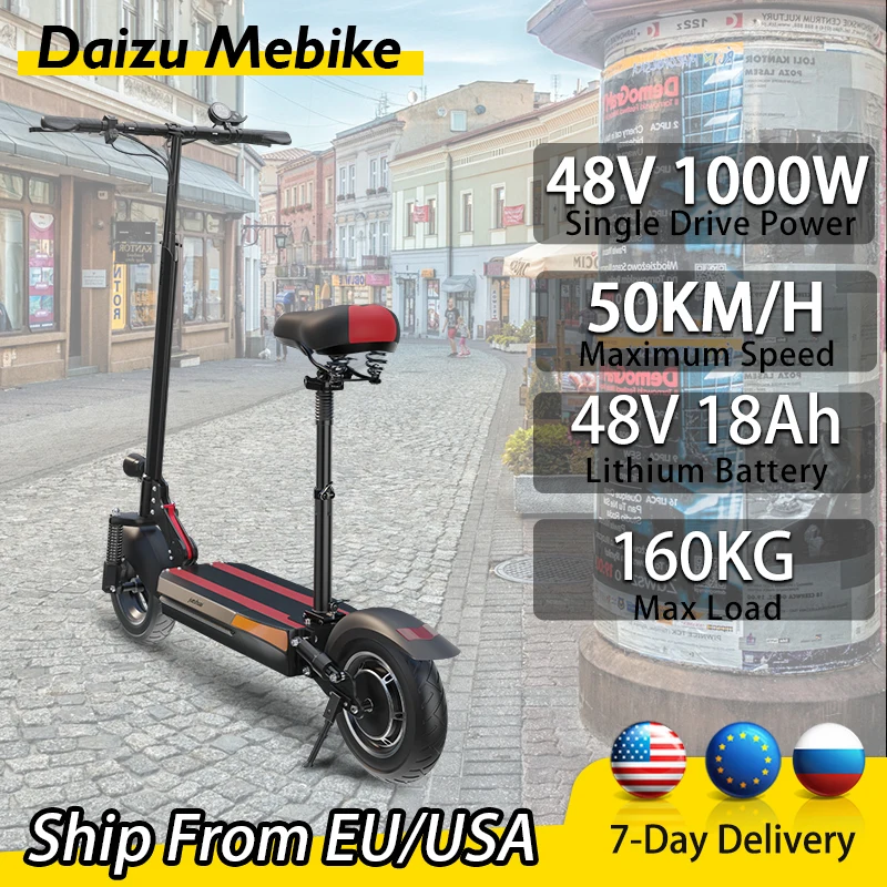 

High Speed 70km/h Electric Kick Scooter 48V 2400W Powerful 10inch Tires with Seat Escooter Max Mileage 80km patinete 48V 18AH