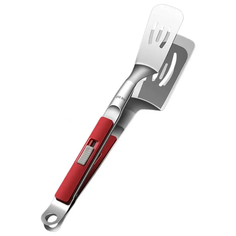 

Grilling Tongs Hollowed-out Non-Stick Deep Fry Clip Clamp With Drainage Hole Barbecue Essentials Non-Greasy Tong For Steak Salad