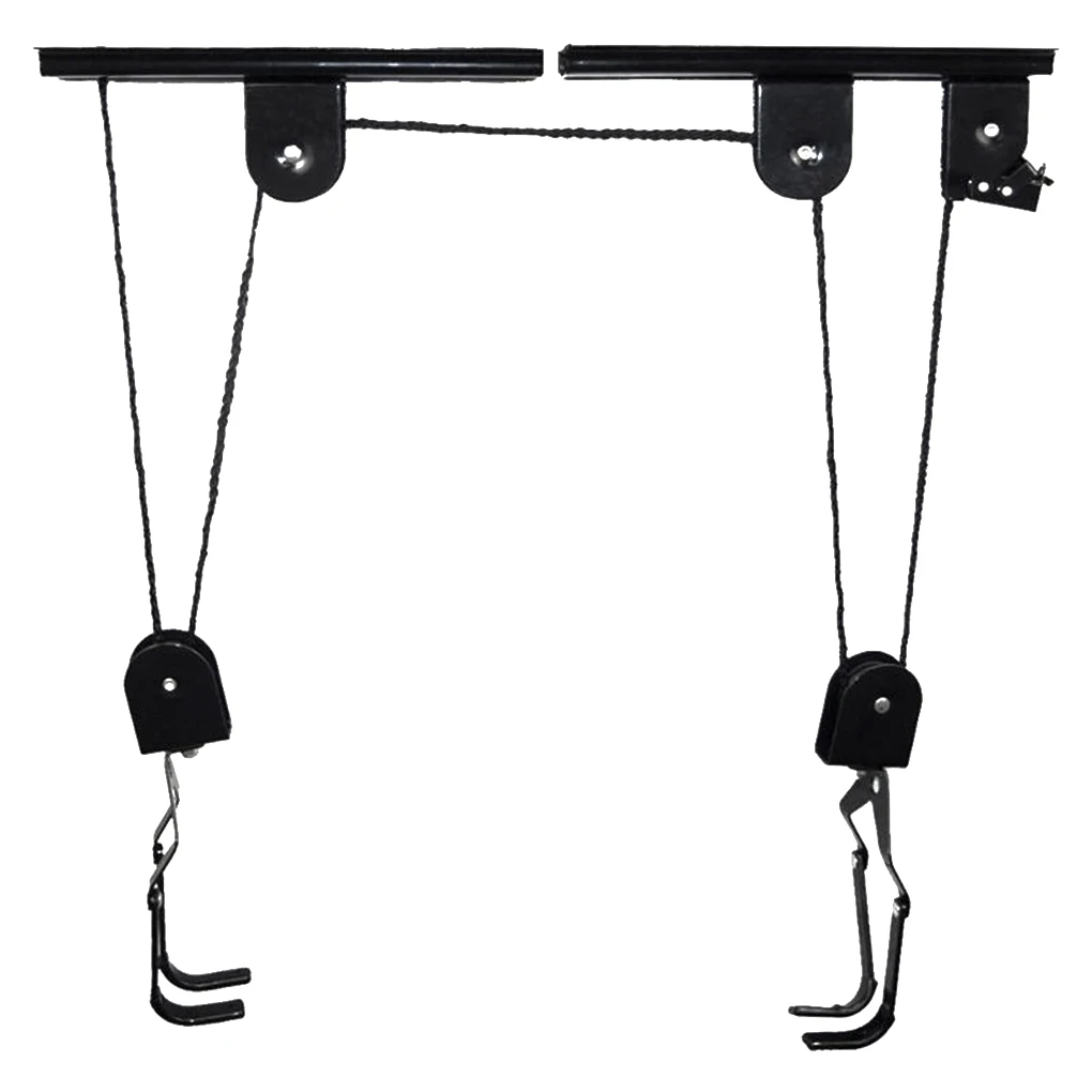 

Bicycle Display Rack Bike Lift Ceiling Mounted Hanger Pulley Rack Garage Storage Accessory