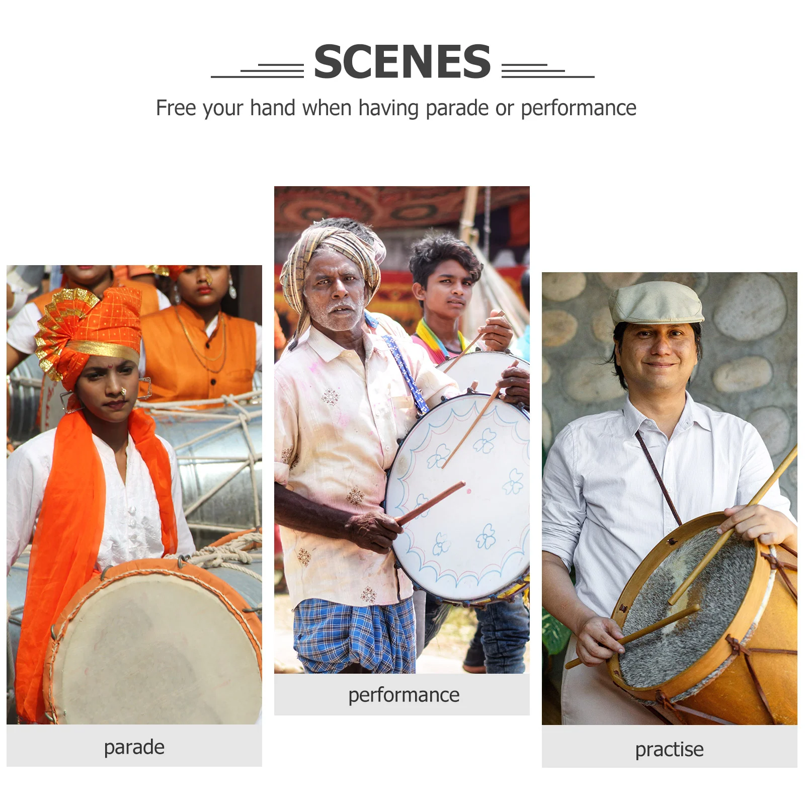 Snare Drum Strap Comfortable Sling Adjustable Moderate Hardness Marching Polyester Belt Performance