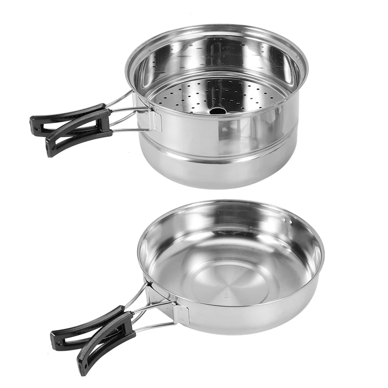 

Уличный кухонный чайник из нержавеющей стали, походный горшок, рюкзак, набор для приготовления пищи, многофункциональный Ланч-бокс для пикн...