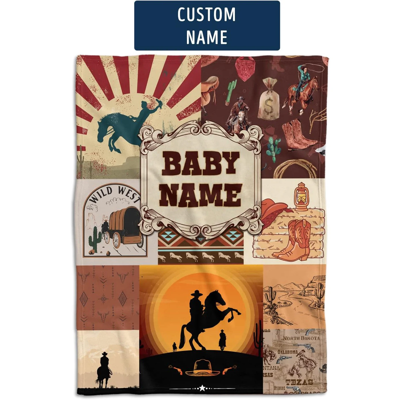 Новинка 2024 ковбойские детские одеяла искусственное одеяло для мальчиков