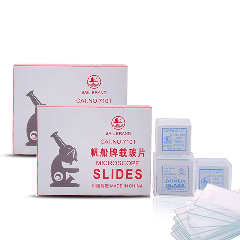

100PCS Microscope Cover 50PCS Glass Slides Coverslips Accessory for Specimen Lab Medical Biological Glass Cover Slips Lancet