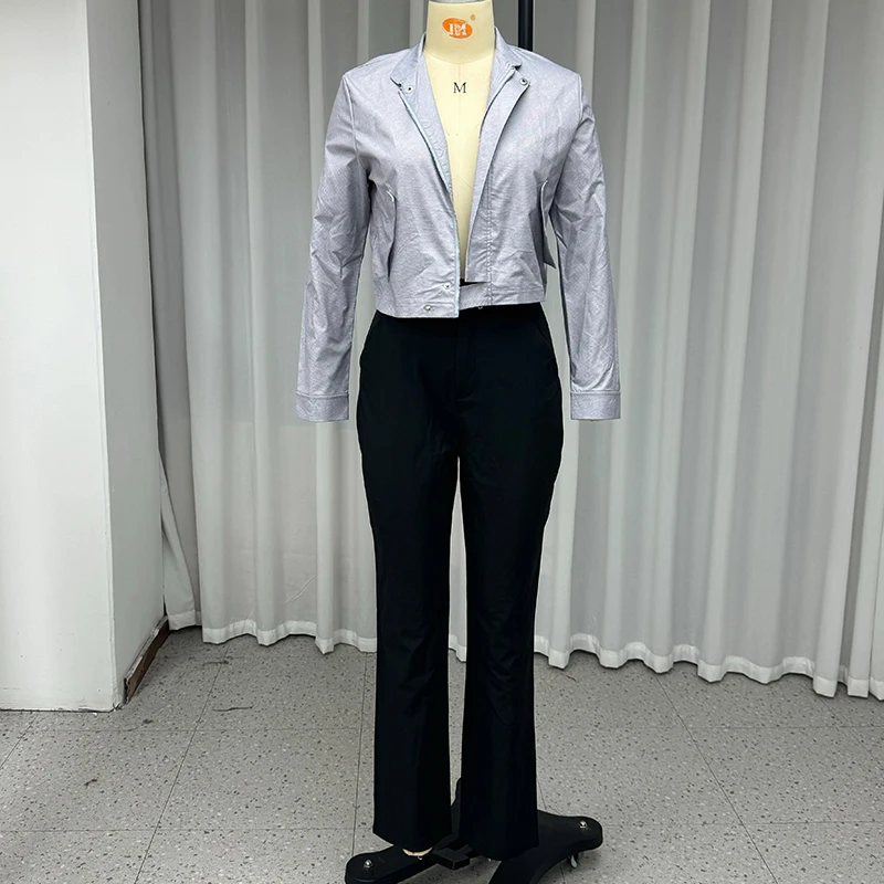 Waytobele Осенний комплект из 2 предметов женский повседневный простой с лацканами и