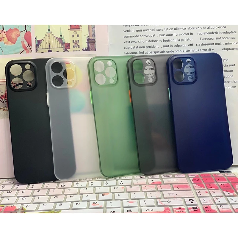 

Phone Case for IPhone 11 12 13 Pro Max X Xs Xr Ultra-thin Transparent Frosted Contrast Color Protective Shell for Apple 7 8 Plus