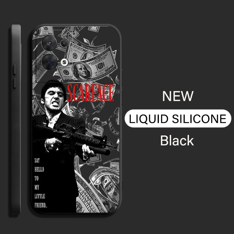 Модный чехол для телефона Scarface Dollar OPPO FIND X6 X5 X3 Pro Lite Neo Reno 9 8 7 8T 5G с жидкой