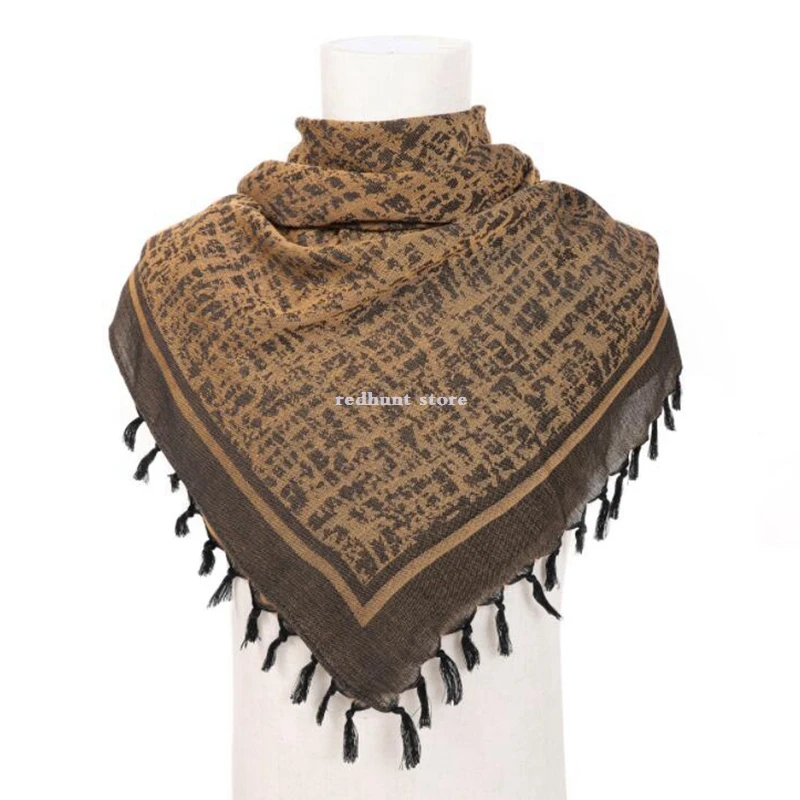 

110cm Military Shemagh Tactical Desert 100% Cotton Keffiyeh Scarf Wrap Keffiyeh Head Neck Arab Scarf For Men Women