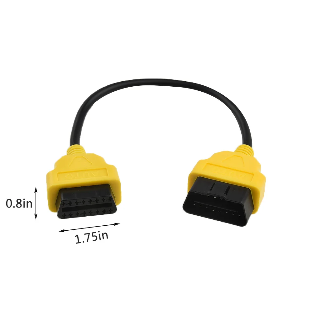 

30cm 16Pin OBD2 Male To Female Extension Cable Non- Toxic TPT Materials Pure Copper Core For Car Diagnostic Tool