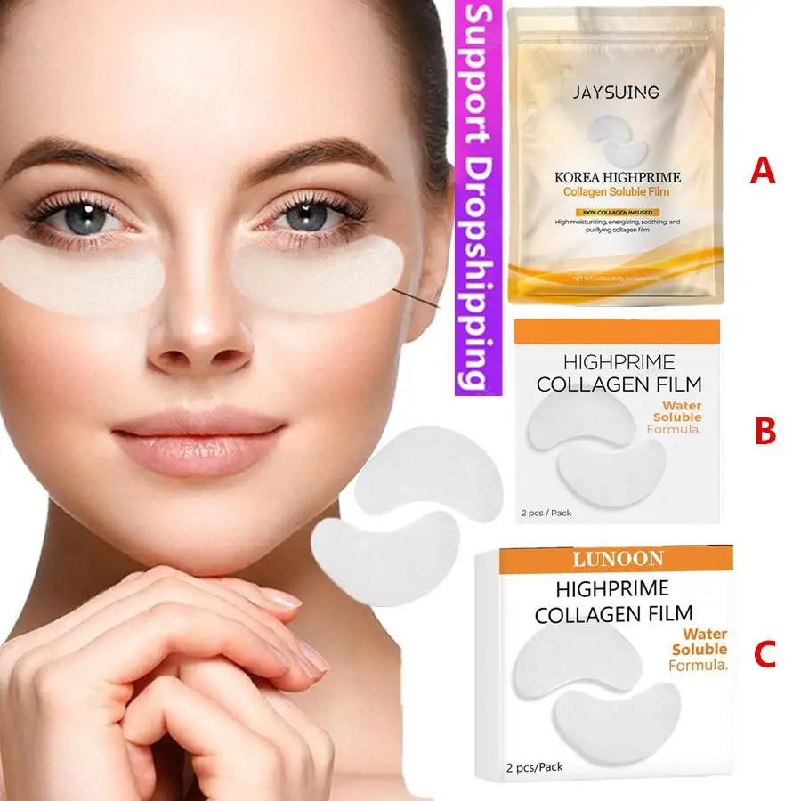 

3Pairs Korea Highprime Collagen Soluble Film Highprime Collagen Film Circles Moisturizing Remove Wrinkles Lift Anti-Aging Firmin