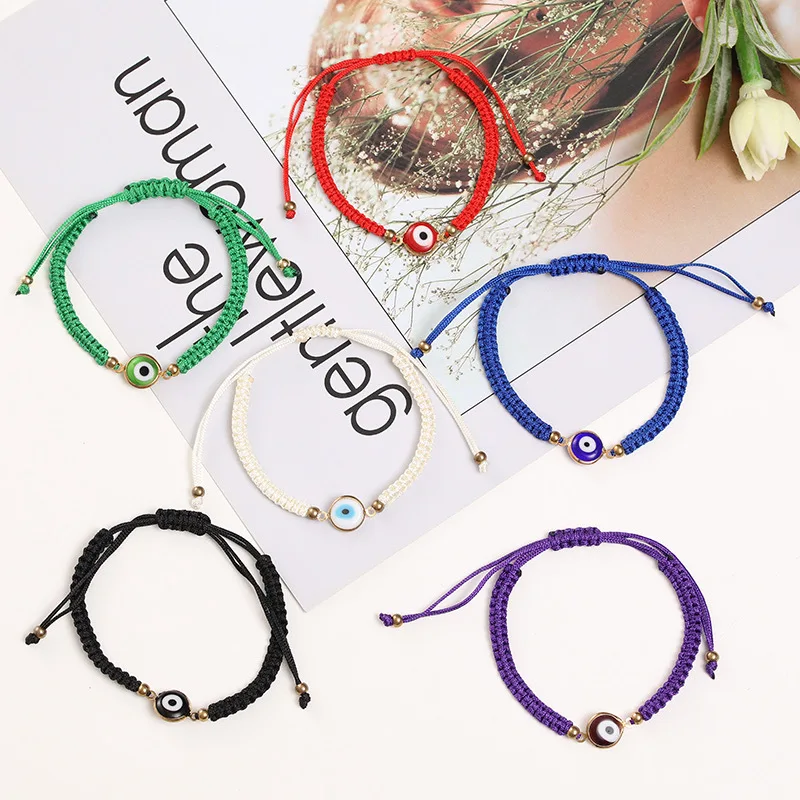 

Lucky Blue Evil Eye Bead Bracelets For Women Men Multicolor Handmade Braided Bracelet Adjustable Charm Friendship Jewelry Gift