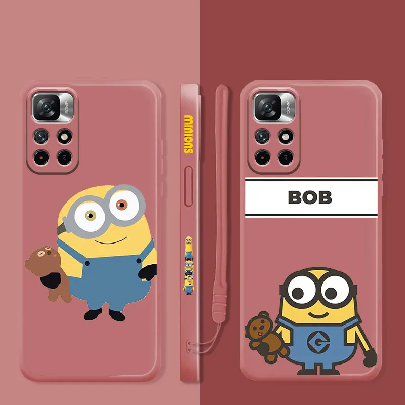 

Liquid Candy Phone Case For Xiaomi Redmi Note 11 11T 9 9S 8 10 Pro for Redmi 8 9T 9A 9C 10C K40 Cartoon Minions Bob Take Bear