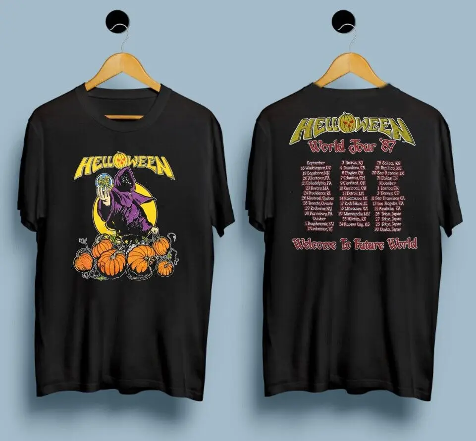 Винтажная футболка с изображением редких тыкв Helloween 1988