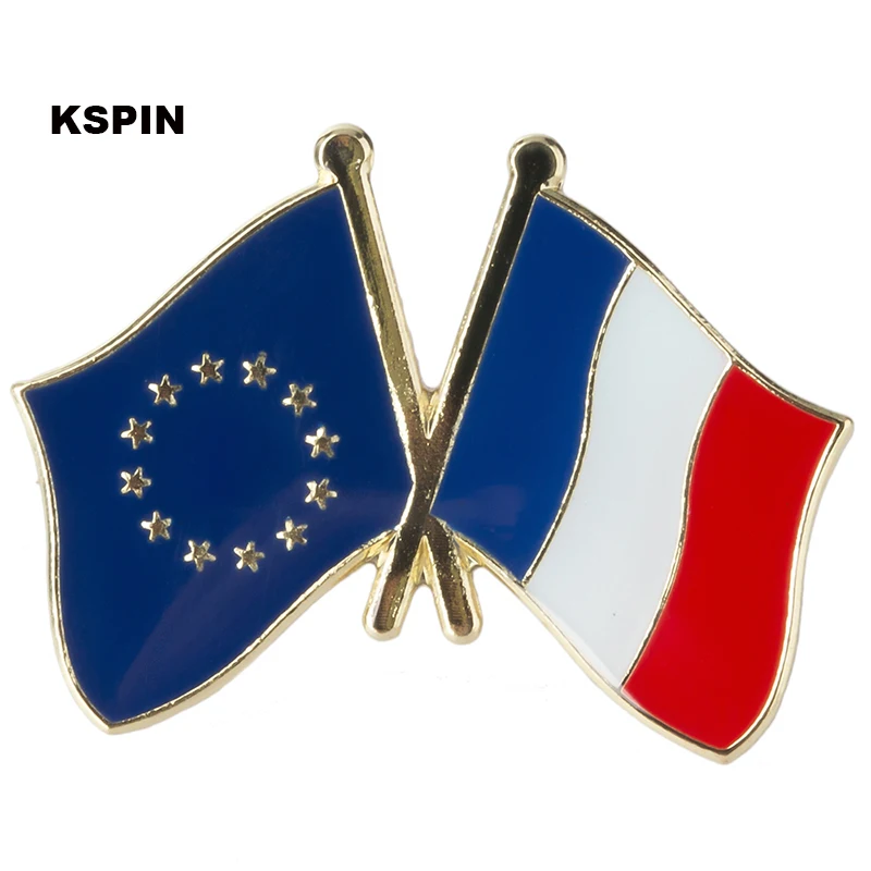 

EU & France Flag Badge Pins Badge Brooch Badges on Backpack Pin Brooch