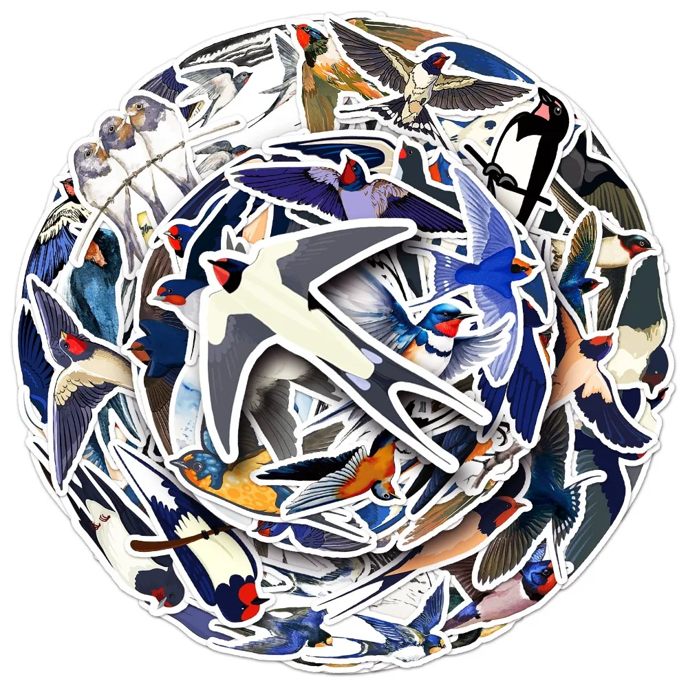 10/50 шт. декоративные наклейки Ласточка