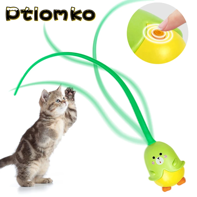 

Электрическая игрушка-мяч для кошек, умная интерактивная игрушка для кошек с автоматическим вращением и хвостом, тренировочная самодвижущ...