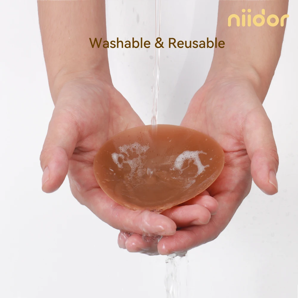 Niidor Skin Colors Natural Silicone Nipple Covers Ultra Thin Invisible Adhesive Bra for Women Reusable Breast 6 Colors Boob Tape