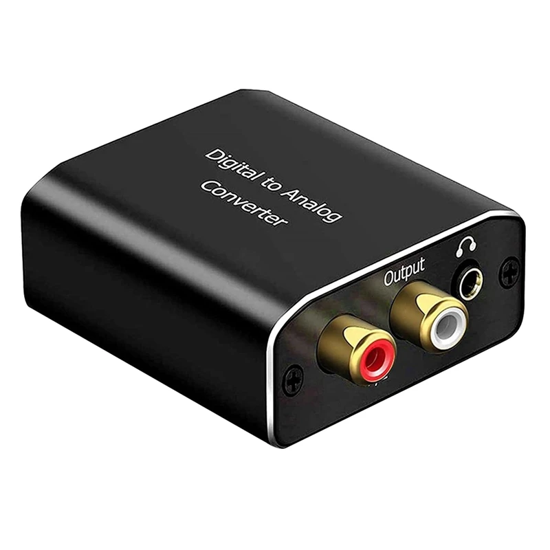 

HOT-Digital To Analog Audio Converter, Coaxial Optical To 3.5Mm Jack Stereo DAC Audio Adapter For HDTV Home Cinema