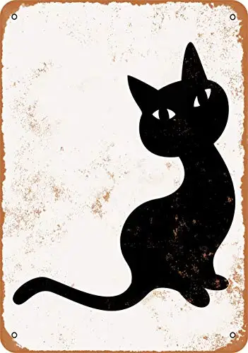 

Metal Sign - Black Cat 3 - Vintage Look Wall Decor for Cafe Bar Pub Home Beer Decoration Crafts