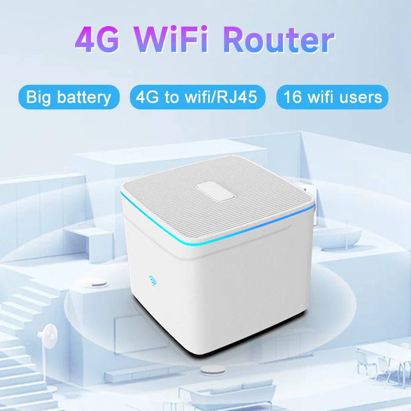 Wi-Fi-роутер со встроенной батареей, 5200 мАч, 4G, SIM-карта