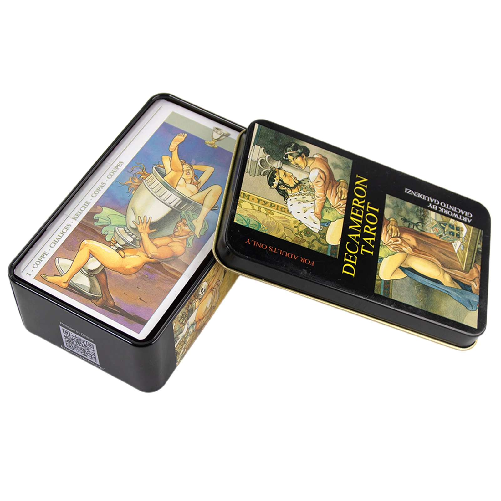 

78 Sheets Decameron Tarot Casual Board Game 78 Sheets Decameron Tarot Deck Gilded Edge Tarot Cards In A Tin Box For Beginners