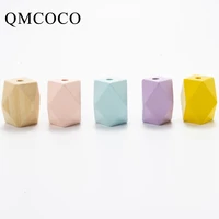 2030mm 10pcspack new colorful long octagonal wooden beads diy kids toys fashion charm custom crafts bracelet accessories