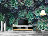 beibehang succulents landscape photo mural wallpaper 3d stereo living room bedroom backdrop wall home decor papel de parede 3d