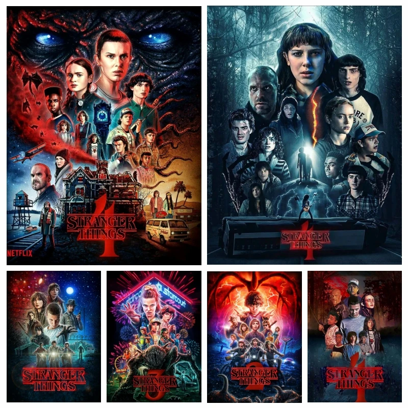 

Horror TV Series Stranger Things 4 Diamnd Painting Kits Eleven Millie Picture Cross Stitch Mosaic Wall Art Home Decor