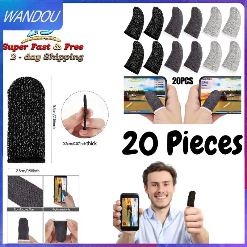 

2/4/6PCS Comfortable Mobile Game Controller Finger Sleeves High Quality High Sensitivity Fingers Cots 20 Pcs Gaming Finger Cots