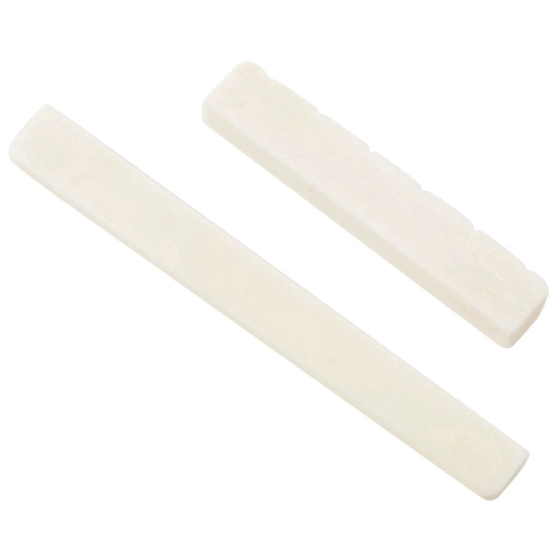 

3X White Guitar Parts 6 String Classical Guitar Bone Bridge Saddle And Nut Set