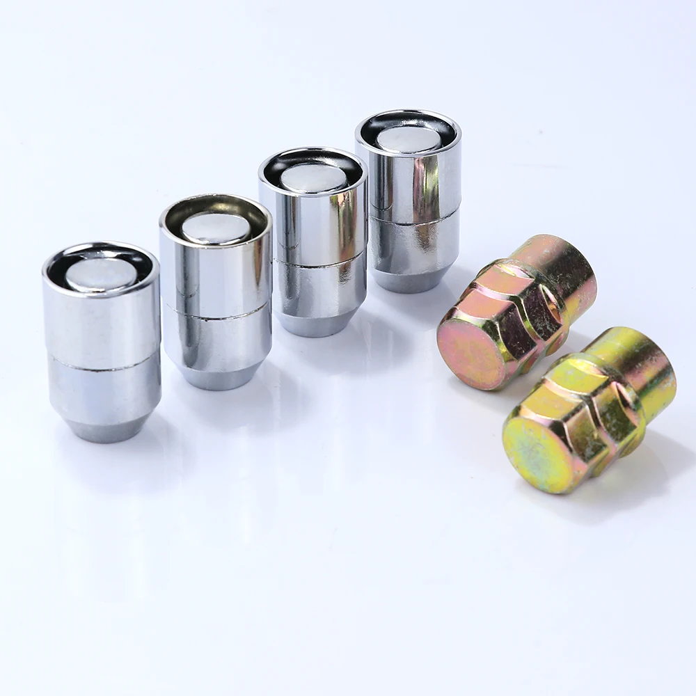 Серебряные 4 гайки + 2 ключа стальные противоугонные защитные для обода колеса