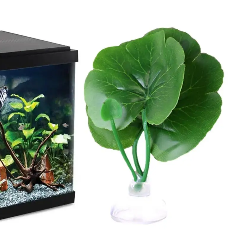 

Aquarium Decor Plants Fake Fish Tank Plants Suction Cup Design Realistic Rest Ovipositing Leaf For Goldfish Bowl Home Decor