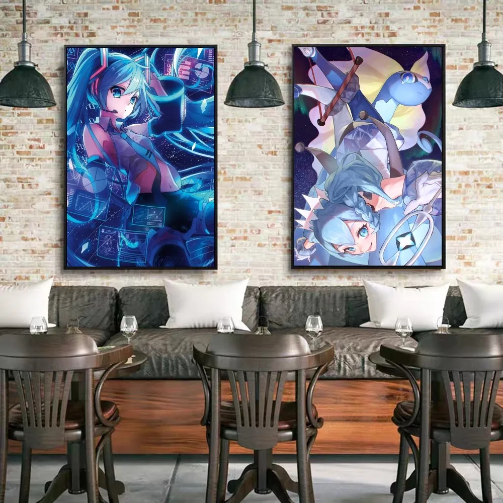 Классические винтажные постеры H-Hatsunes M-MikU декоративные картины на стену белая