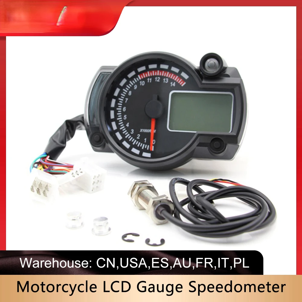 

Modern Motorcycle Digital Light LCD Digital Gauge Speedometer Tachometer Odometer Colorful Light Motorcycle Speedometer