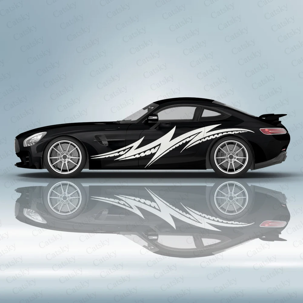 

Lightning stripe graphic decal car side modification sticker for most car accessories Custom DIY sticker
