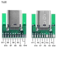 yuxi usb c type c usb 3 1 connector board 24 pins male female socket type c adapter board to solder wire cable pcb