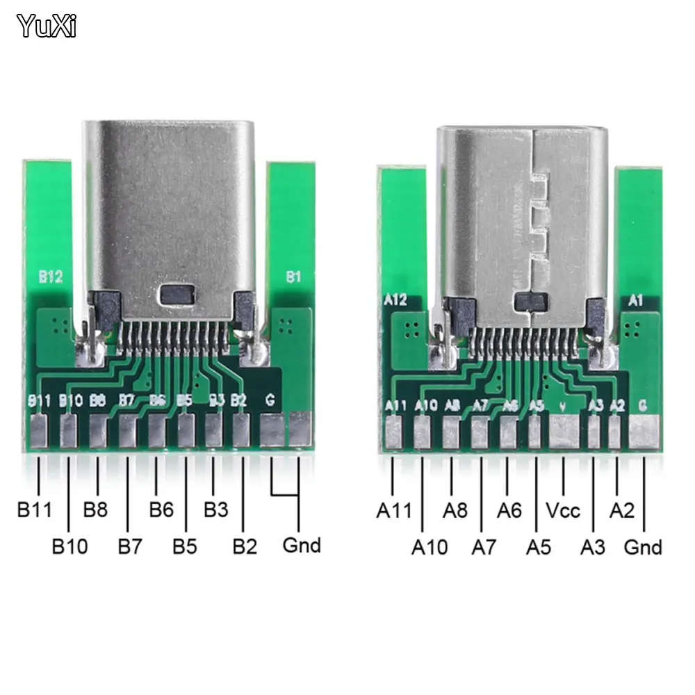 Соединительная плата YUXI USB-C USB 3 1 24 контакта штекер гнездо типа C переходная для