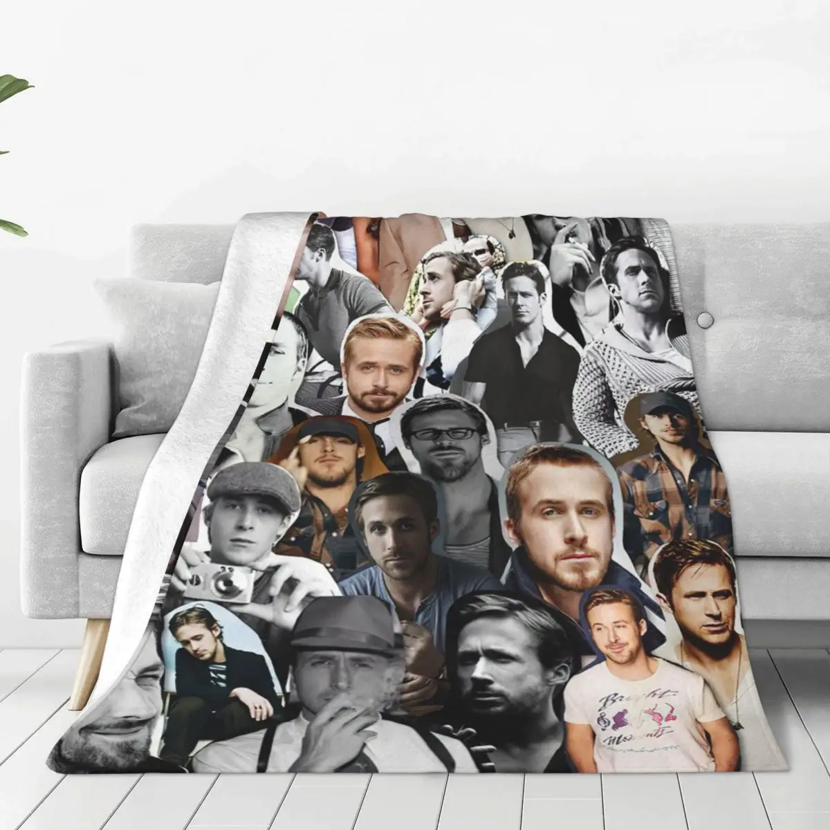 

Ryan Gosling Blanket Fleece Autumn/Winter Portable Warm Throw Blankets for Bedding Car Bedding Throws