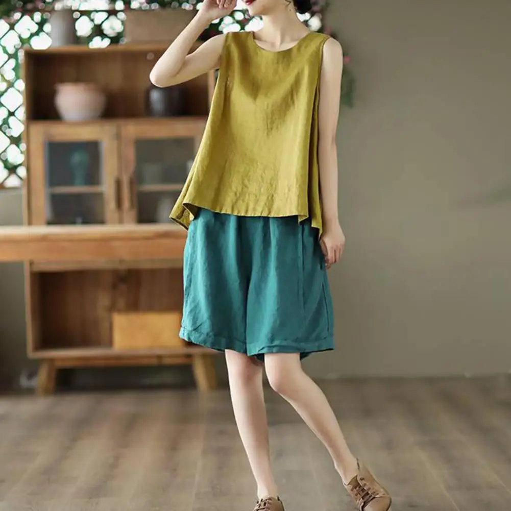 Женский жилет свободного кроя стильные женские топы без рукавов с круглым