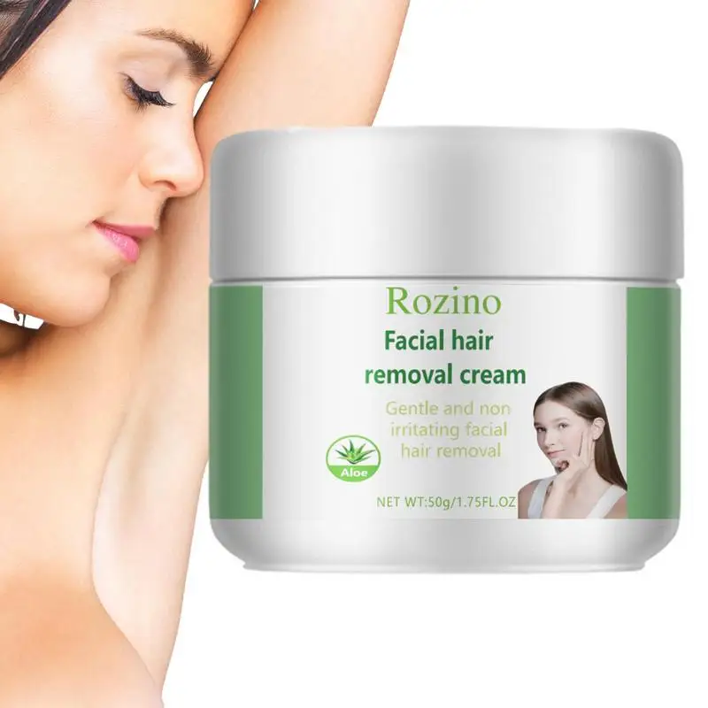 

Крем для удаления волос на лице, крем для удаления волос с алоэ, 1,75 жидких унций, мягкий, успокаивающий, эффективный Восстанавливающий, депиляторы для тела и лица