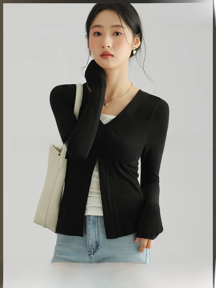 Sleepy Bunny с v-образным вырезом искусственная двухсекционная рубашка длинными