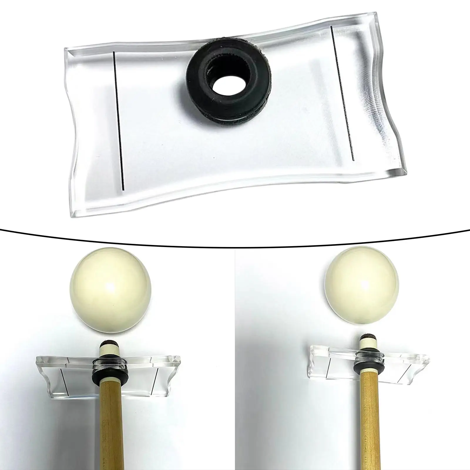 

Billiard Pool Cue Bridge Head Dribbling Practice Stick Holder Transparent