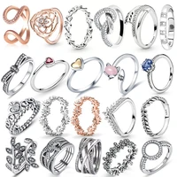 925 sterling silver rings daisy flower snake chain pattern crown open band of hearts rings original 925 women rings gift