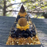 orgonite pyramid yellow tiger eye obsidian stone orgone energy converter soothe the that change magnetic field resin jewelry 6cm