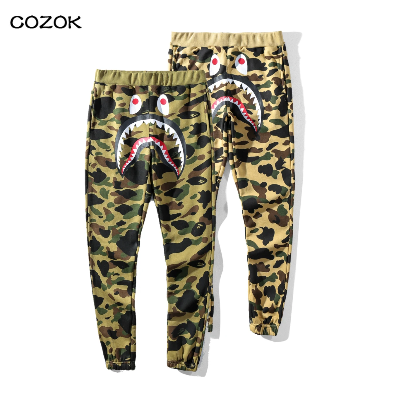 

Брюки Who's bape для мужчин и женщин, спортивные брюки в стиле Харадзюку, штаны с мультяшным принтом, брюки-карго на шнуровке, уличная одежда, пов...
