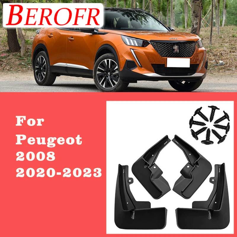 Передние и задние 4 шт. Брызговики брызговики 2013-2021 для Peugeot 2008 5008 3008 206 207 307 S 308