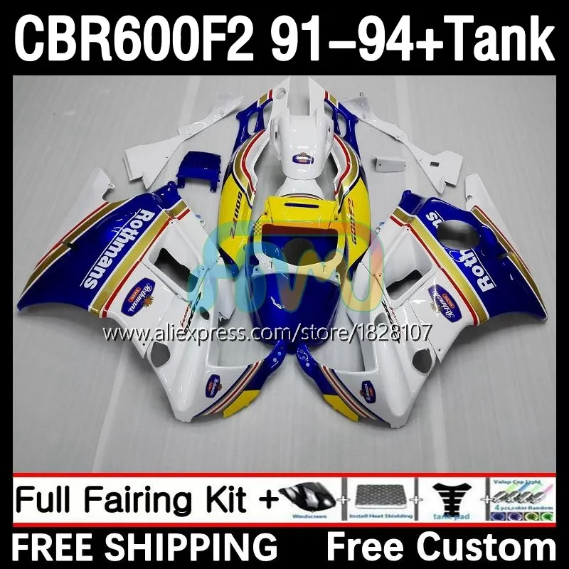 

Body +Tank For HONDA CBR600 CBR 600F2 600 F2 FS 20No.10 CBR600F2 91 92 93 94 Rothmans Blue CBR600FS 1991 1992 1993 1994 Fairing