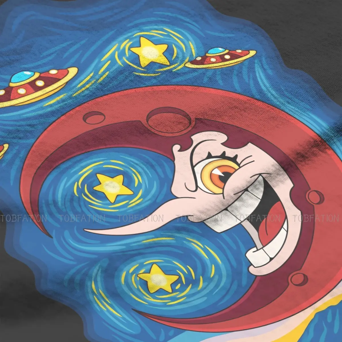 Hilda Berg Starry Night Men TShirt Cuphead Mugman Game O Neck Tops Fabric T Shirt Humor Top Quality Gift Idea |