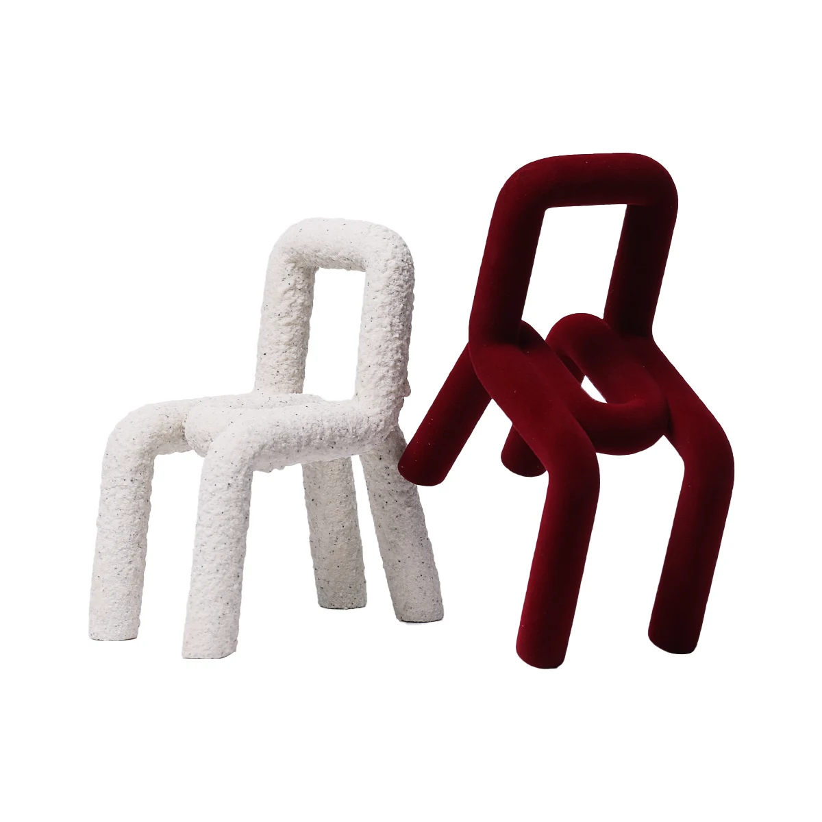 

Nordic Simple Abstract Flocking Small Chair Decoration Model Room Children's Room Living Room Soft Decorations