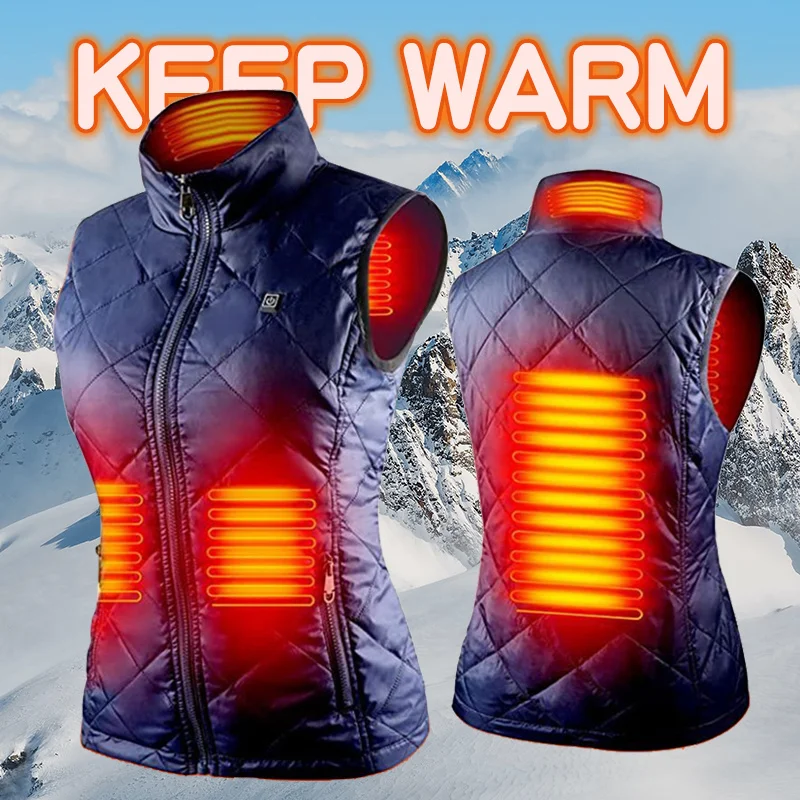 

Women Heating Clothing Winter USB Charging Vest Smart Heating Cotton Vest Electric Heating Jacket Skating Ski Sport Waistcoat