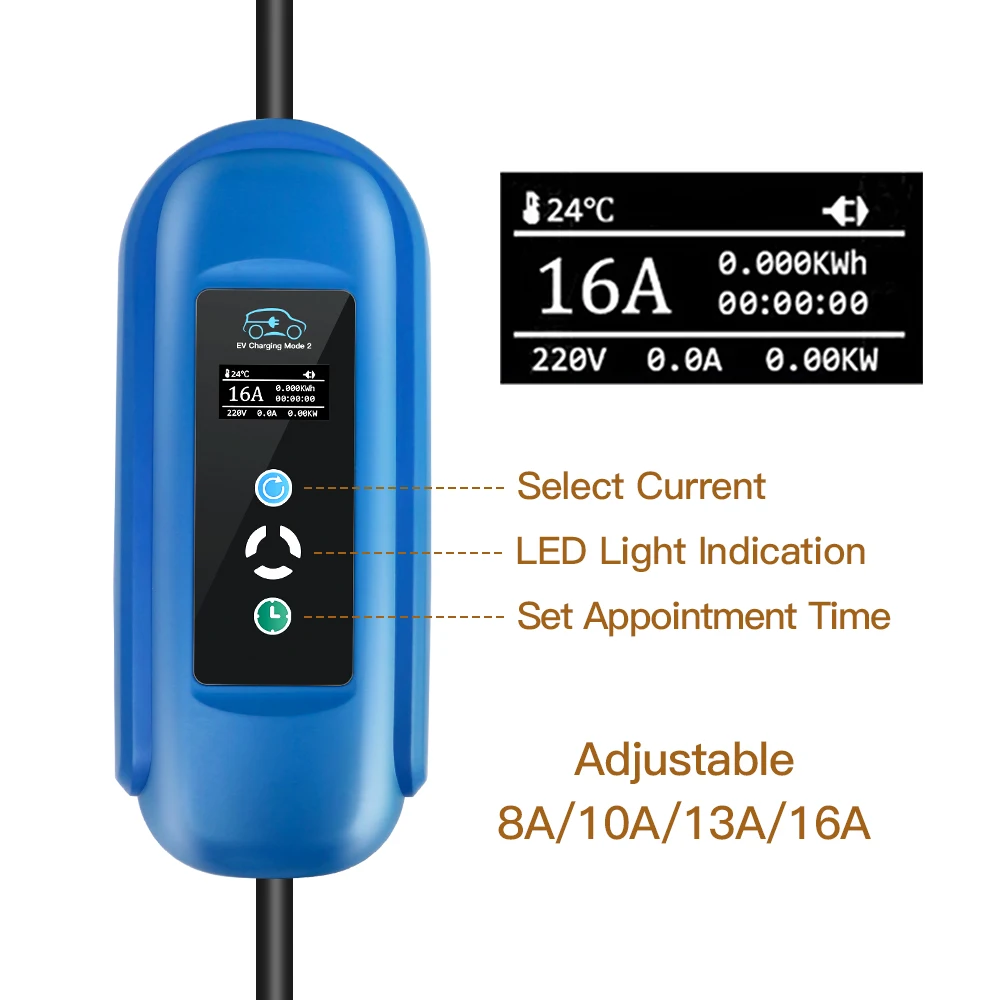 Зарядное устройство для электромобилей тип 2 11 кВт 16 А 3-фазное автомобильное